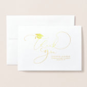 Cute Script Calligraphy Afstuderen Dankuwel Folie Kaarten (Voorkant met envelop)
