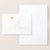 Cute Script Calligraphy Afstuderen Dankuwel Folie Kaarten (Display)