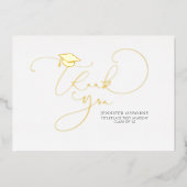 Cute Script Calligraphy Afstuderen Dankuwel Folie Uitnodiging (Voorkant)