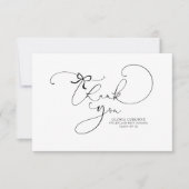 Cute Script Calligraphy Little Bow Bedankt (Voorkant)