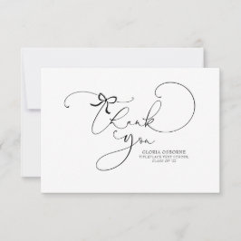 Cute Script Calligraphy Little Bow Bedankt