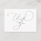 Cute Script Calligraphy Small Heart Hartelijk dank Informatiekaartje (Voorkant)