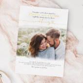 Cute Script Elegant Photo Overlay White Wedding Folie Uitnodiging