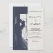 Cute Script Elegant Photo Overlay White Wedding Kaart (Voorkant)