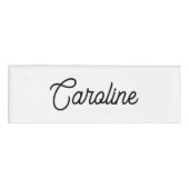 Cute Script Employee Plain White Name Tag (Voorkant)