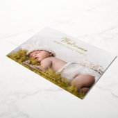 Cute Script Foto Baby Aankondiging Folie Kaart (Gedraaid)