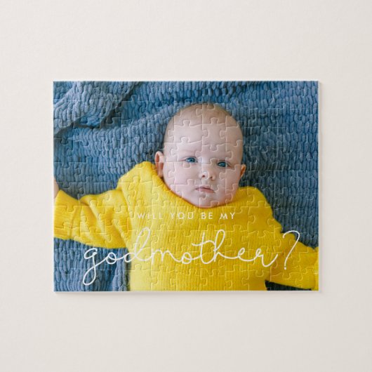 Cute script Godmoeder voorstel foto Legpuzzel (Horizontaal)