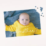 Cute script Godmoeder voorstel foto Legpuzzel<br><div class="desc">Eenvoudig en schattig: kies een foto-puzzel voor uw Godmoessvoorstel. Eenvoudig aan te passen met uw baby afbeelding.</div>