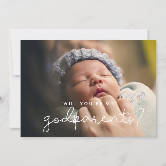 Cute script Godouders voorstelkaart Kaart (Voorkant)