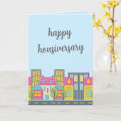 Cute Script Happy Housiversary Makelaar Kaart (Gele Bloem)
