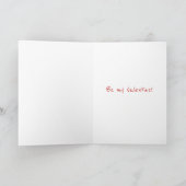 Cute Script Love Red Heart Valentijnsdag Kaart (Binnen)