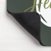 Cute script Monogram rook groene Trendy simpel Muismat (Hoek)