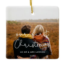 Cute script Ons eerste kerstpaar foto