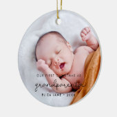 Cute script Our First Kerstas als grootouders Keramisch Ornament (Links)