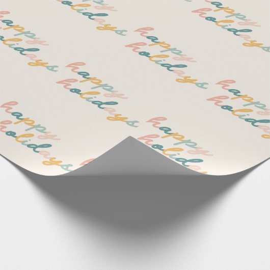 Cute  Script Pastel Prettige feestdagen Cadeaupapier (Hoek)