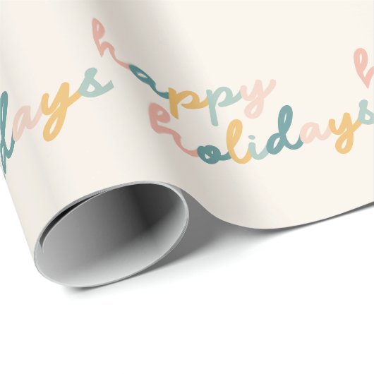 Cute  Script Pastel Prettige feestdagen Cadeaupapier (Rol Hoek)