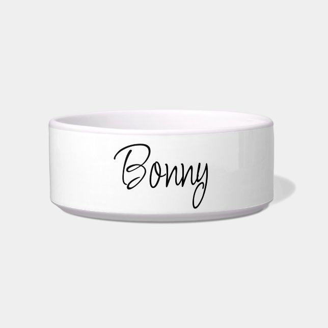 Cute script pet name aangepaste bowl voerbakje (Voorkant)