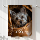 Cute Script Pet Photo Fleece Deken