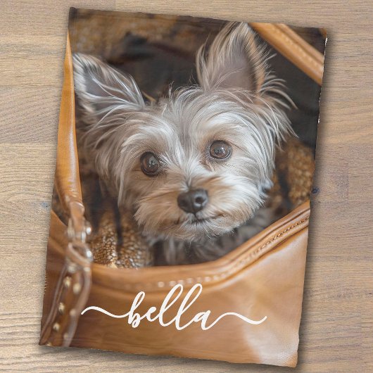 Cute Script Pet Photo Fleece Deken