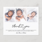 Cute Script Photo Budget Birth Notice Cards (Achterkant)