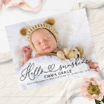 Cute Script Photo Budget Birth Notice Cards<br><div class="desc">Levendige kalligrafie foto-geboorteaankondiging. Eenvoudig aan te passen met uw details. Neem contact met me op via chat als je vragen hebt over het kunstwerk of je moet aanpassen. OPMERKING: voor hulp bij bestellingen,  verzendgegevens,  productinformatie,  enz.,  neemt u rechtstreeks contact op met Zazzle Customer Care: https://help.zazzle.com/hc/en-us/articles/221463567-How-Do-I-Contact-Zazzle-Customer-Support-.</div>