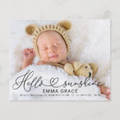 Cute Script Photo Budget Birth Notice Cards (Voorkant)