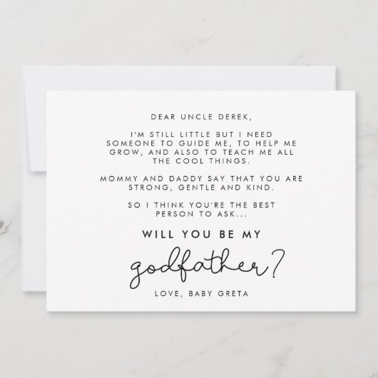 Cute script zal je mijn Godfather-kaart zijn. Kaart (Voorkant)