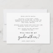 Cute script zal je mijn Godmoeder card zijn. Kaart (Voorkant)