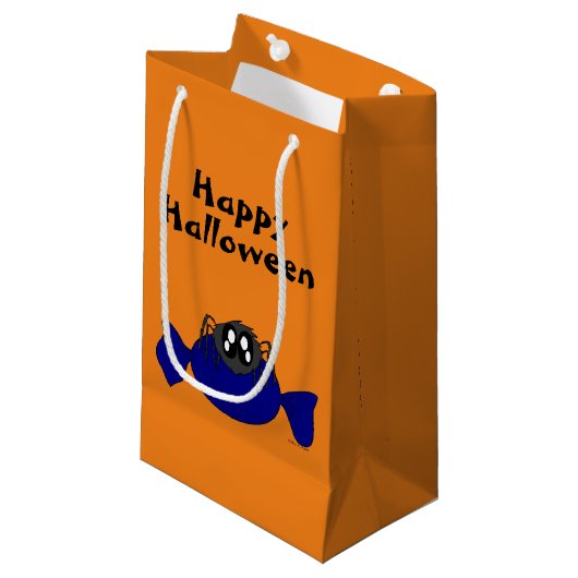 Cute Scruffy Halloween Spider Gift Bag Klein Cadeauzakje (Voorkant Gekanteld)