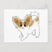Cute Scruffy Papillon Puppy Dog Briefkaart (Voorkant)