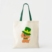 Cute Scruffy St. Patrick's Day Leprechaun Puppy Tote Bag (Voorkant)