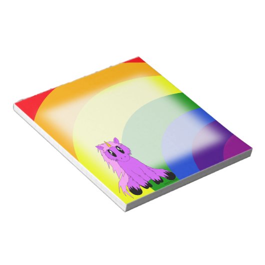 Cute Scruffy Unicorn Notitieblok (roze) (Schuin)