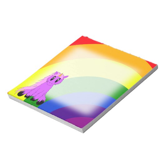 Cute Scruffy Unicorn Notitieblok (roze) (Linkerzijde)