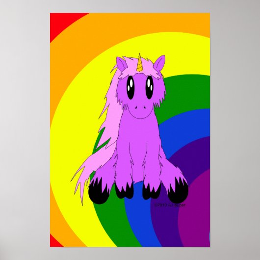 Cute Scruffy Unicorn Poster (Voorkant)