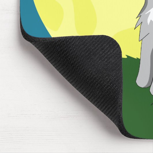 Cute Scruffy Wolf met Moon Muismat (Hoek)