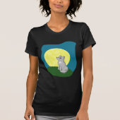 Cute Scruffy Wolf met Moon T-shirt (Voorkant)