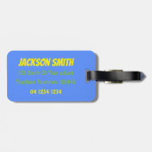 Cute scuba-duiker met bagagelabel van viscartoon (Achterkant horizontaal)