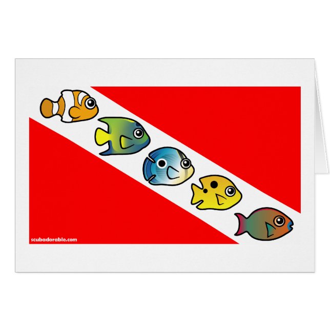 Cute Scubadorable Dive Flag (Voorkant Horizontaal)
