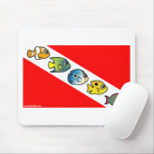 Cute Scubadorable Dive Flag Muismat (Met muis)