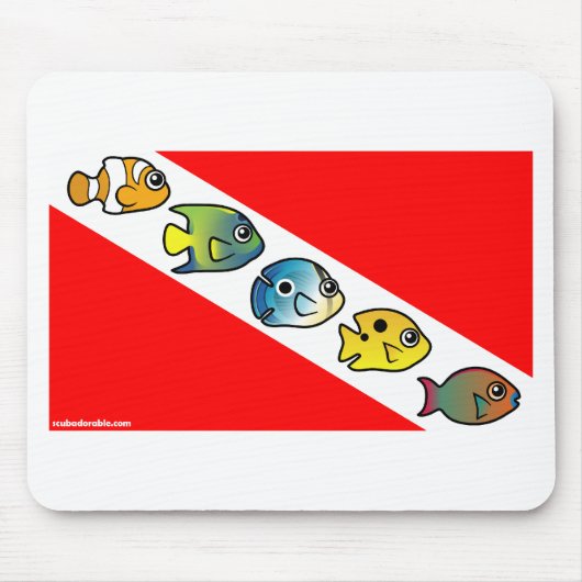 Cute Scubadorable Dive Flag Muismat (Voorkant)