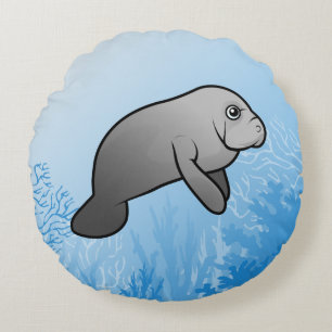 Cute Scubadorable Manatee Rond Kussen
