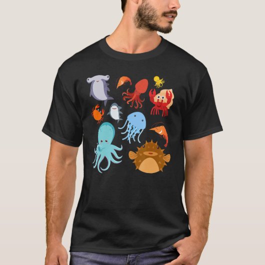 Cute Sea Animals Ocean Creatures Clownfish T-shirt (Voorkant)