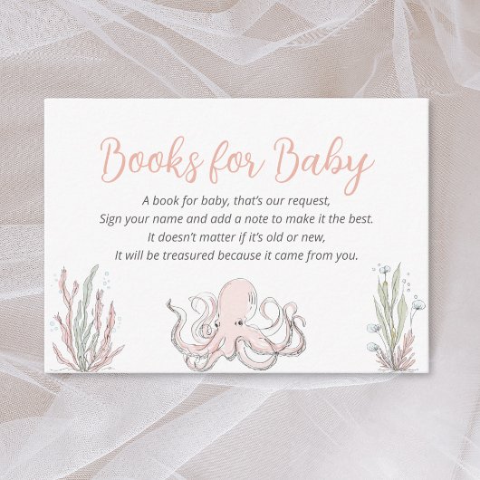 Cute Sea Coastal Baby Shower Books for Baby Informatiekaartje