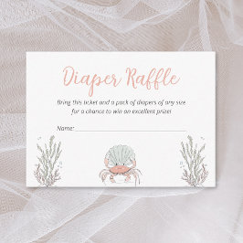 Cute Sea Coastal Crab Baby Shower Diaper Raffle Informatiekaartje