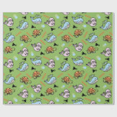 Cute sea turtle dolphin animals pattern wrapping p cadeaupapier (Vlak)