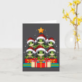 Cute Sea Turtle Le Ocean Christmas Tree Xmas Hat L Kaart (Gele Bloem)