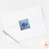 Cute Sea Turtle  – Minimal Ocean Animal Art Vierkante Sticker (Envelop)