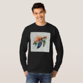 Cute Sea Turtle Paint Splatter Illustration Colorf T-shirt (Voorkant volledig)