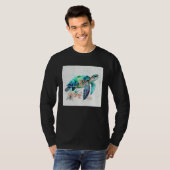 Cute Sea Turtle Paint Splatter Illustration Colorf T-shirt (Voorkant volledig)