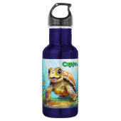 Cute Sea Turtle Personalized Waterfles (Voorkant)